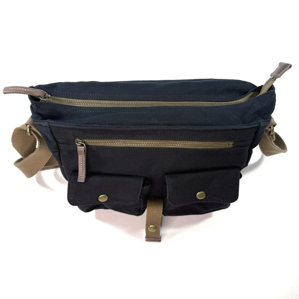 Gootium Canvas Messenger Bag Crossbody Black Multi Pocket‎ EDC Travel